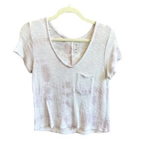 Me to We Tie-Dye Crotchet Shirt Womens Size Small Front Pocket Short Sleeve